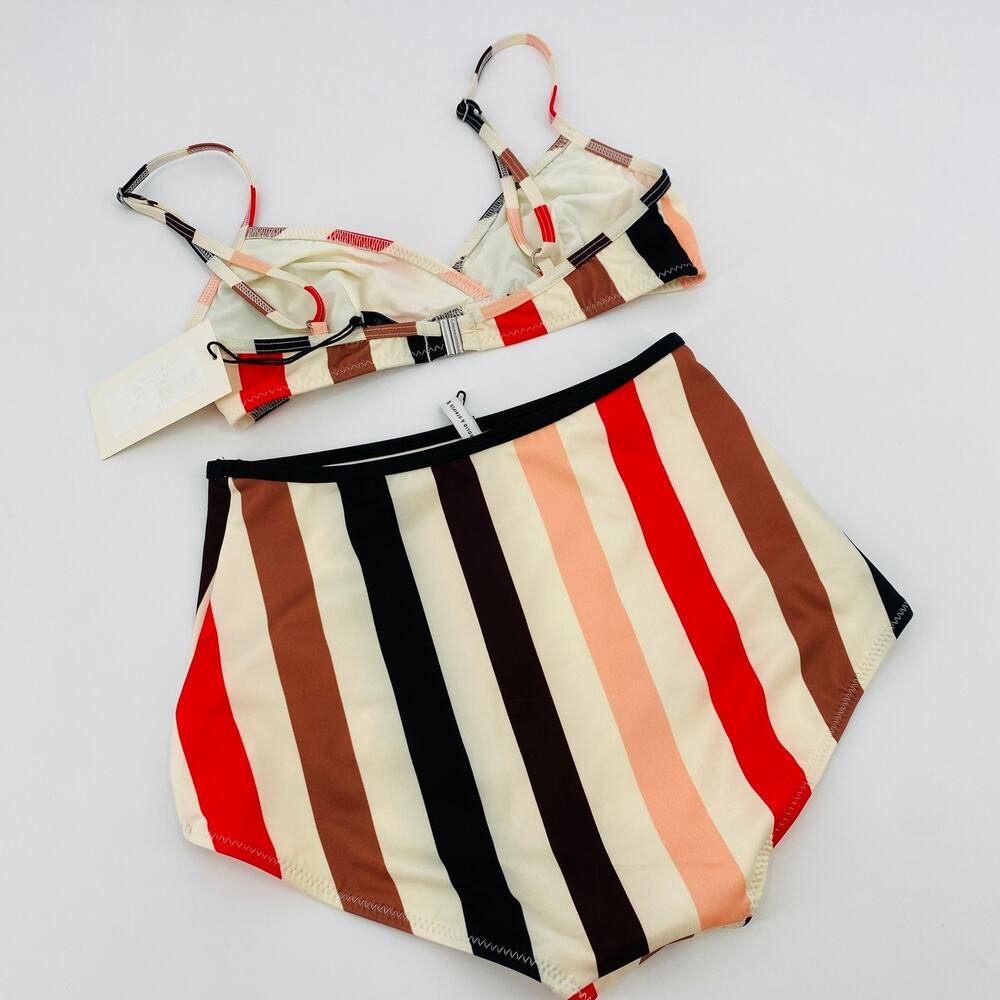 Solid & Striped XS Bridgette high Waisted Striped bikini Set - Picture 6 of 7